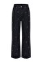 Siyah Taşlı Puantiye Desenli Yüksek Bel Wide Leg Jeans TWOAW27JE00129 - 4