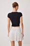 Ecru Polka Dot Short Skirt Regular Waist Short / Mini Soft Knitted Shorts & Bermuda Twoss26Sr00306 - 5