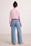 Mavi Yüksek Bel Wide Leg %100 Pamuk Yırtıklı Jeans - 3