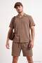 Dark Mink Shirt&Shorts Bottom-Top Set Tmnss26Au00003 - 2