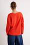 Kırmızı Kalın Yaka Detaylı Oversize/Geniş Kesim Düşük Kol Örme Sweatshirt TWOAW27SW00019 - 4