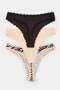 Brown-Multicolor 3-Piece Cotton Blend Plain-Zebra Patterned Lace Detailed Thong Panties Thmaw27Ku00025 - 2
