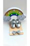 Baby Girl Lamé , Silver Shiny Bow Bootie and Bandana Set - 3