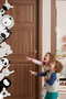 Black and White Animal Themed Door - Cabinet - Wall Sticker Set - 3