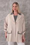 Plus Size (50-56) Jacket Collar Single Button Long Sleeve Two-Piece Suit Women's Blouse