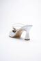 Women's Stoned Gray Satin Heeled Shoes Tr12Ms04C - 7