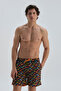 Navy Blue Micro Medium Fish Patterned Shorts - 2
