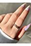 Women's Silver Color Stone Love Ring