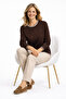 Women's Patterned Combed Cotton Blouse for Middle Ages and Above 30577 - 6
