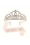 Stoned Birthday Crown and Satin Sash with Happy Birthday Written - 2