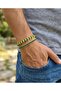 Macrame 2-Pack Yellow Navy Blue Fan Bracelet