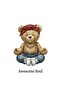 Unisex White Tshirt Teddy Bear Soul Yoga Oversize - 2