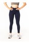 Women's High Waist Shape-Up Seamless Navy Blue Sports Leggings 7/8 Fitness Pilates Yoga Gym Leggings - 2