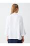 Off-White Loose Shirt Collar Linen Blouse - 5