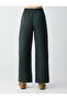 Dark Green 100% Cotton Regular Waist Lace-Up Long Woven Trousers - 5