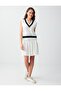 Off-White Straight Cut Elastic Waist Mini Knit Skirt - 3