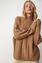 Women's Biscuit Knit Motif Stand Collar Knitwear Sweater MX00132 - 5