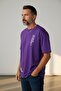 Men's Purple Believe Printed Oversize T-shirt - 3