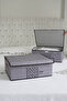 Premium Set of 2 Storage Boxes with Lid, under Bed Organizer Storage Box 50X40X19 cm