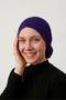 Purple Instant Turban Hijab with Bun, Suitable for Medical Use - 4