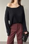 Oval Collar Soft Textured Knitwear Sweater - 2
