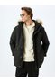 Anorak Coat Faux Fur Detailed Hooded Slim Fit Zippered - 3