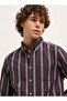Men's Wine with Grey Stripes Slim Fit Casual Shirt for Every Occasion - 5