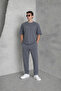 Men's 2-Thread Oversize Tie-Waist Summer Short Sleeve Track Suit
