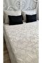 Bohemian Embroidery Detailed Gray Bedspread Set Double Pique Set - 4