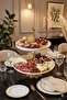 2-Tier Porcelain Cookie Holder with Stand & Gold Bronze Detail