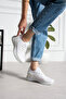 Unisex 04 White Sneaker Daily Light Sole Breathable Rubber Laced Sports Shoes - 4