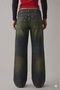 Jasika Dark Vintage Grunge Color Frayed Detailed Low Waist Trousers - 3