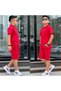 Men's Top and Shorts Set with Collar, Shorts, and Clover Embroidery Details - 4