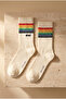 Printed pack of 4 ecru socks - 2