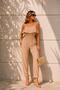 Beige Strappy Ruffled Stylish Jumpsuit 582123 - 2