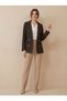 Women's Brown Striped Comfort Fit Blazer Jacket – Comfortable Fit - 4