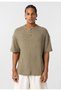 Basic Oversize Button Collar T-Shirt - 2