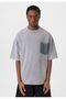 Washable Oversized T-Shirt with Pocket Detail - 2