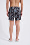 Men's Geometric Ethnic Swim Shorts Black - 4
