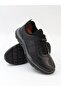 266072 Black Genuine Leather Rubber Laced Men's Shoes - 6
