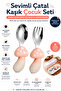 Premium Children's Bpa Free Silicone Handle with Pink Mushroom Figure Stainless Steel Tip Fork-Spoon Set 9+ Months - 2