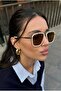 Hablat Luxury Square Uv400 Filtered Men's Cream Brown Ultra Light Sunglasses - 2