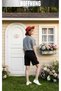 Unisex Casual Short Sleeve Set with Love Bear Head Print Outdoor Spring/Summer Fullshorts - 4