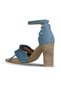 Shoes Blue Leather Women's Heeled Sandals 01Wn4114 - 4