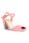 Coral Leather Women's Heeled Sandals 01Wq8204 - 2