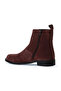 Burgundy Suede Women's Flat Boots 01Wv8603 - 4