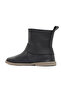 Black Leather Women's Flat Boots 01Wd4211 - 4