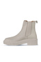Beige Leather Women's Heeled Boots 01Wz6306 - 3