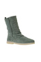 Khaki Suede Women's Flat Boots 01Wt3305 - 2