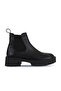 Black Leather Women's Wedge Heeled Boots 01Wv9002 - 2